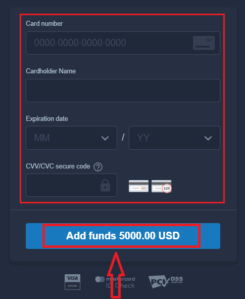 Deposite dinheiro em ExpertOption através de cartões bancários (VISA/MasterCard) Deposite dinheiro em ExpertOption através de cartões bancários (VISA/MasterCard)