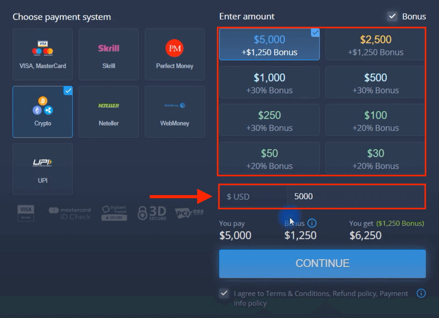 Deposite dinheiro em ExpertOption através de cartões bancários (Visa / Mastercard), pagamentos eletrônicos e criptomoeda na Turquia Deposite dinheiro em ExpertOption através de cartões bancários (Visa / Mastercard), pagamentos eletrônicos e criptomoeda na Turquia