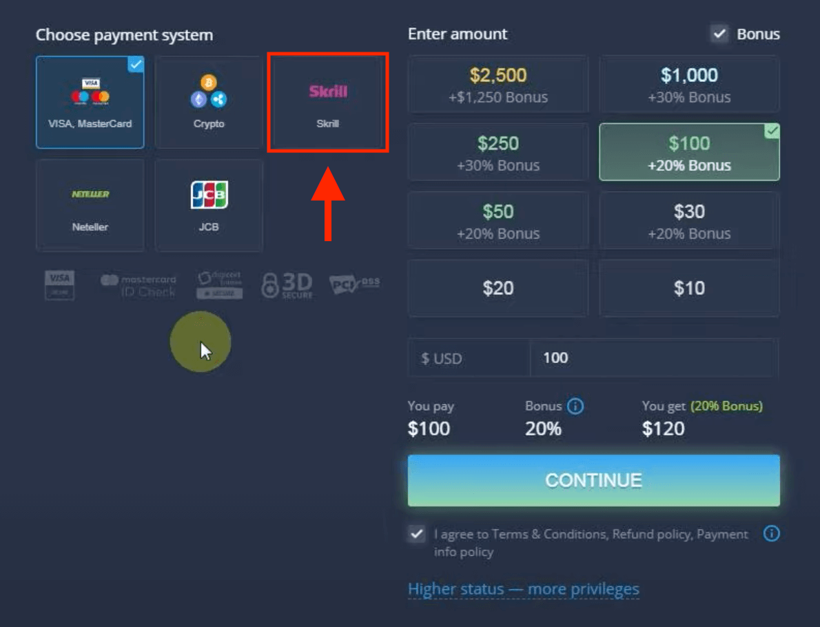 Deposit Money in ExpertOption via Bank Cards (Visa / Mastercard / JCB), E-payments (Skrill, Neteller) and Cryptocurrency in Philippines Deposit Money in ExpertOption via Bank Cards (Visa / Mastercard / JCB), E-payments (Skrill, Neteller) and Cryptocurrency in Philippines