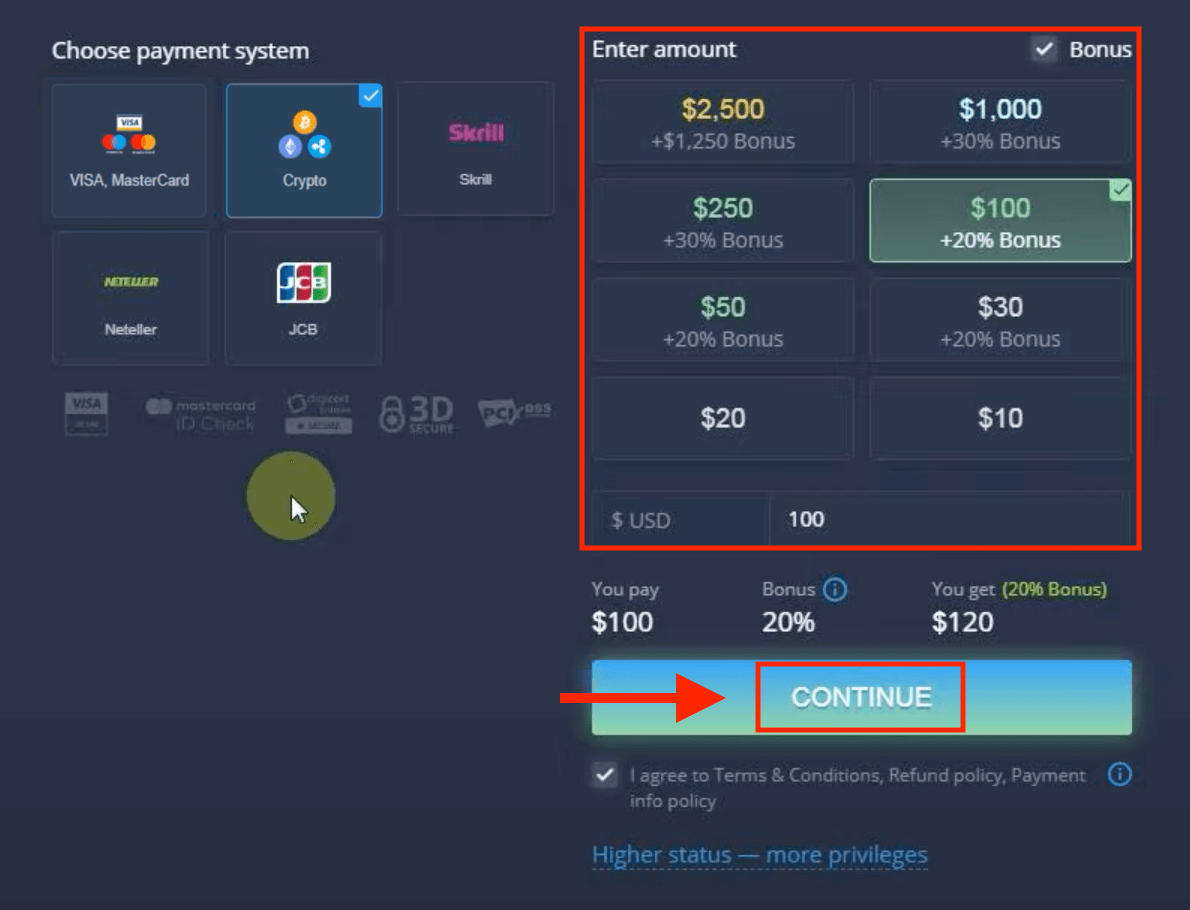 Deposit Money in ExpertOption via Bank Cards (Visa / Mastercard / JCB), E-payments (Skrill, Neteller) and Cryptocurrency in Philippines Deposit Money in ExpertOption via Bank Cards (Visa / Mastercard / JCB), E-payments (Skrill, Neteller) and Cryptocurrency in Philippines