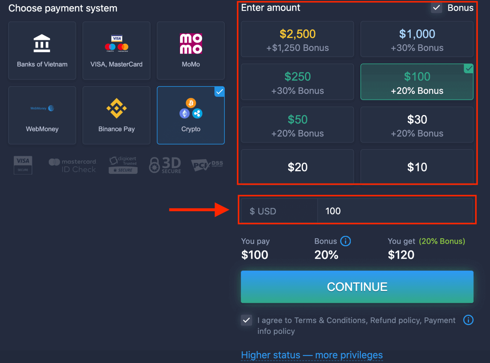 Comment déposer de l'argent sur ExpertOption Comment déposer de l'argent sur ExpertOption